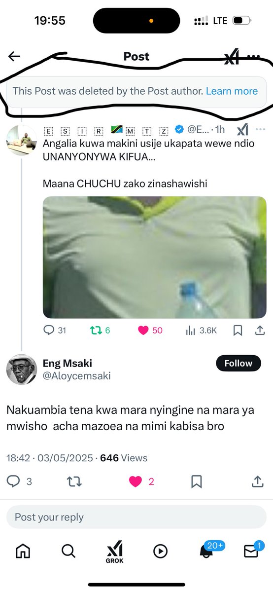 #TajiriLaKihaya 

Hii Ni POST ya Sita unafuta toka Unitukane na Bado…

Wewe si ulianza… mm naendelezea pale ulipoishia…

Enjoy the show ⁦<a href="/Aloycemsaki/">Eng Msaki</a>⁩