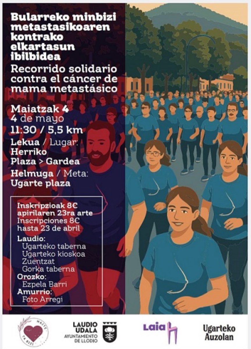 Proteccion civil Llodio 
Está en la Martxa por el cáncer mañana día 4 Mayo 2025