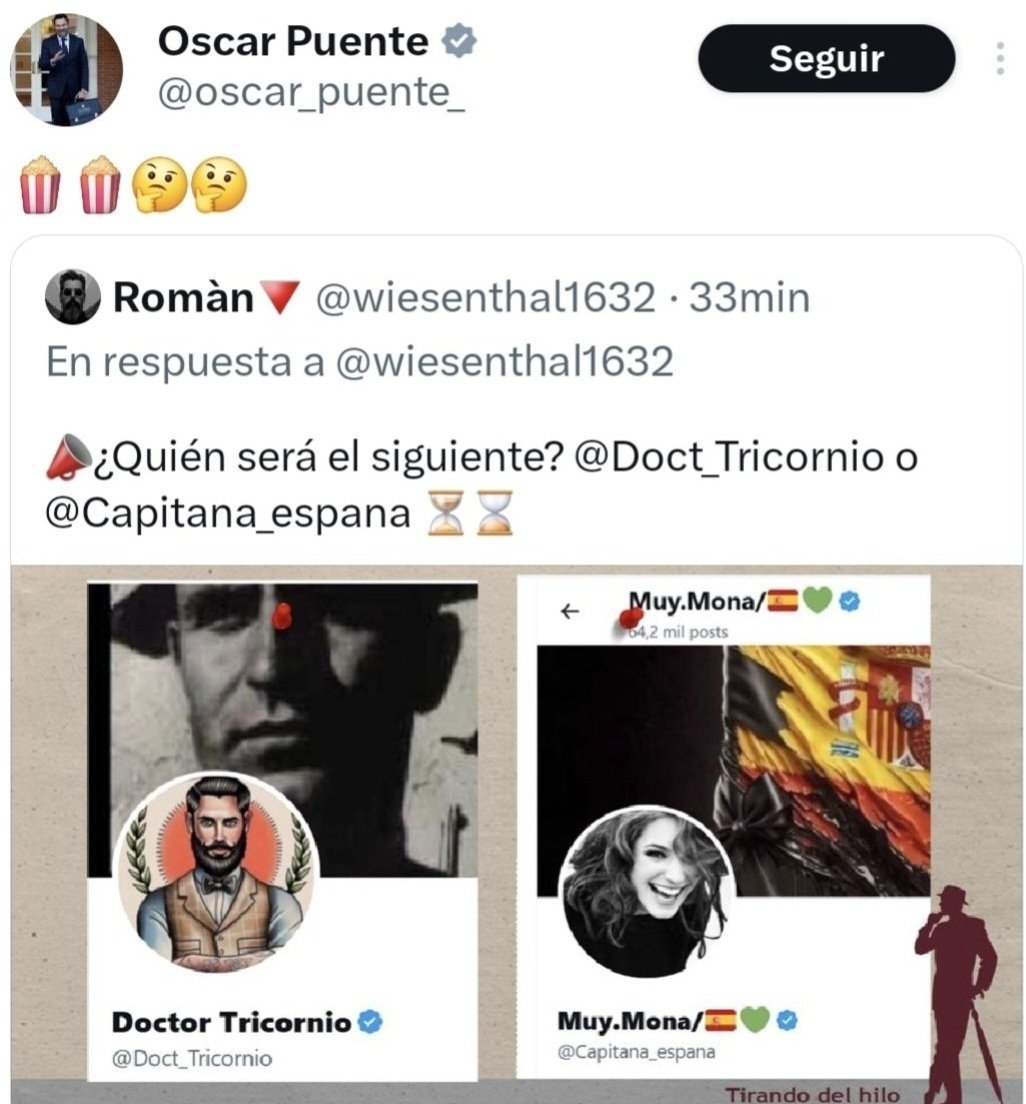 A Óscar Puente se le da mejor descubrir la identidad de unos tuiteros anónimos que la de las prostitutas enchufadas en Adif.

Así os va a los españoles.