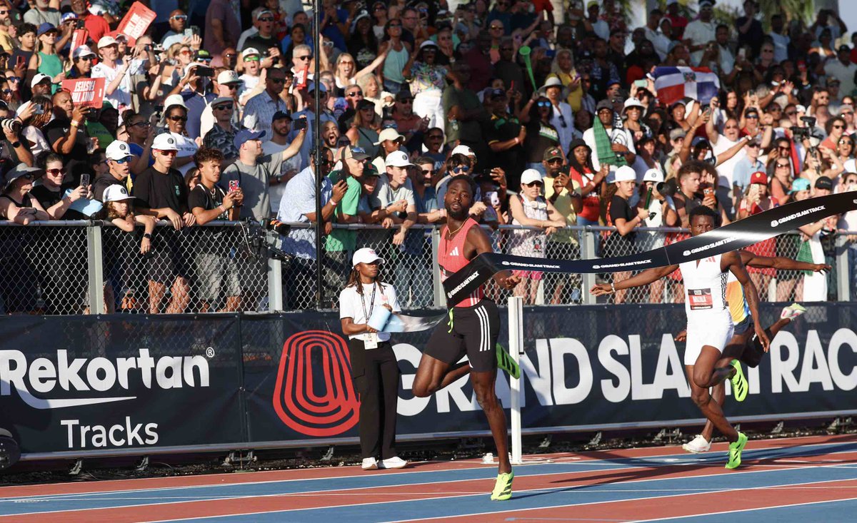RunBlogRun's tweet photo. Grand Slam Track 2025 Miami on @bbcworldservice Service with @edharry1976 and @sportsworldlee
May 3, 2025
I just did a report on #GrandSlamTrack on #BBCWorldService, with #EdHarry and #LeeJames.
Was asked about #MasaiRussell and AR and how important?
I said an AR is huge, but the full, smaller stadium with a loud crowd in very important in bringing attention and new sponsors for GSM.
Was also asked about lack of field events at Grand Slam Track?
I said, in my opinion, Pole Vault, Shot Put, High Jump, Long Jump should be at GSM. Some of our most electric athletes are in those events-Mondo, Katie Moon, Ryan Crouser, Chase Jackson, Yaroslava Mahuchikh, Tara Davis Woodhall!
Great to see #Athlos add long jump !
Nice to see NIKE pick up #Tara Davis Woodhall and her husband Hunter!
Day 1 in Miami was fantastic! Field events would just add to the weekend!
Masai Russell, Josh Kerr, Jereem Richards, Melissa Jefferson-Wooden, Agnes Ngetich, Andrew Coscoran all made it a fantastic night!
In the final analyssi, our sport is track AND field, not merely track!
See you watching Day 2 of #GrandSlamTrack!
photos: Kevin Morris, Matt Pendleton,
@GrandSlamTrack , @MJGold, @Running_Network, @caltrackrn, @American_TandF , @coachathletics, @runohio, @ColRunner, @runblogrun, @oksandf, @LarryEder