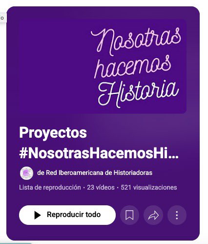 Para continuar con nuestros posts de aniversario, queremos compartirles estos proyectos de divulgación hechos por historiadoras: youtube.com/playlist?list=…
¿Ya nos compartiste el tuyo?
#LaRIHen31días
#MayoAniversarioRIH