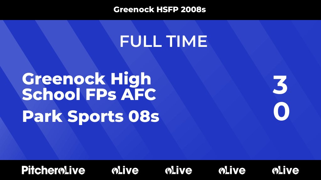 FULL TIME: Greenock High School FPs AFC 3 - 0 Park Sports 08s
#GREPAR #Pitchero
pitchero.com/clubs/greenock…