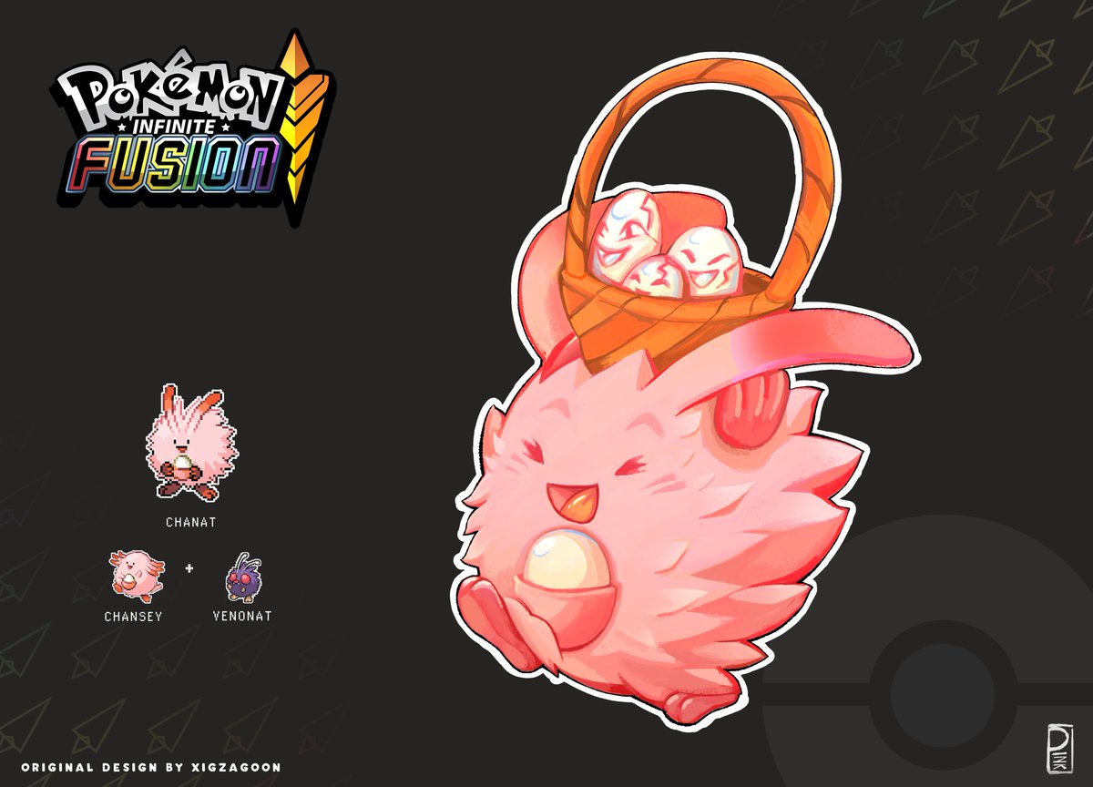 PokeInkart's tweet photo. This week's Pokemon fusion is between Chansey and Venonat, making Chanat
Fan-art by @Simuova_Art
Original sprite design by xigzagoon for #pokemoninfinitefusion
#pokemon #fanart #conceptart #pokeink https://t.co/UmjEd5B7rA