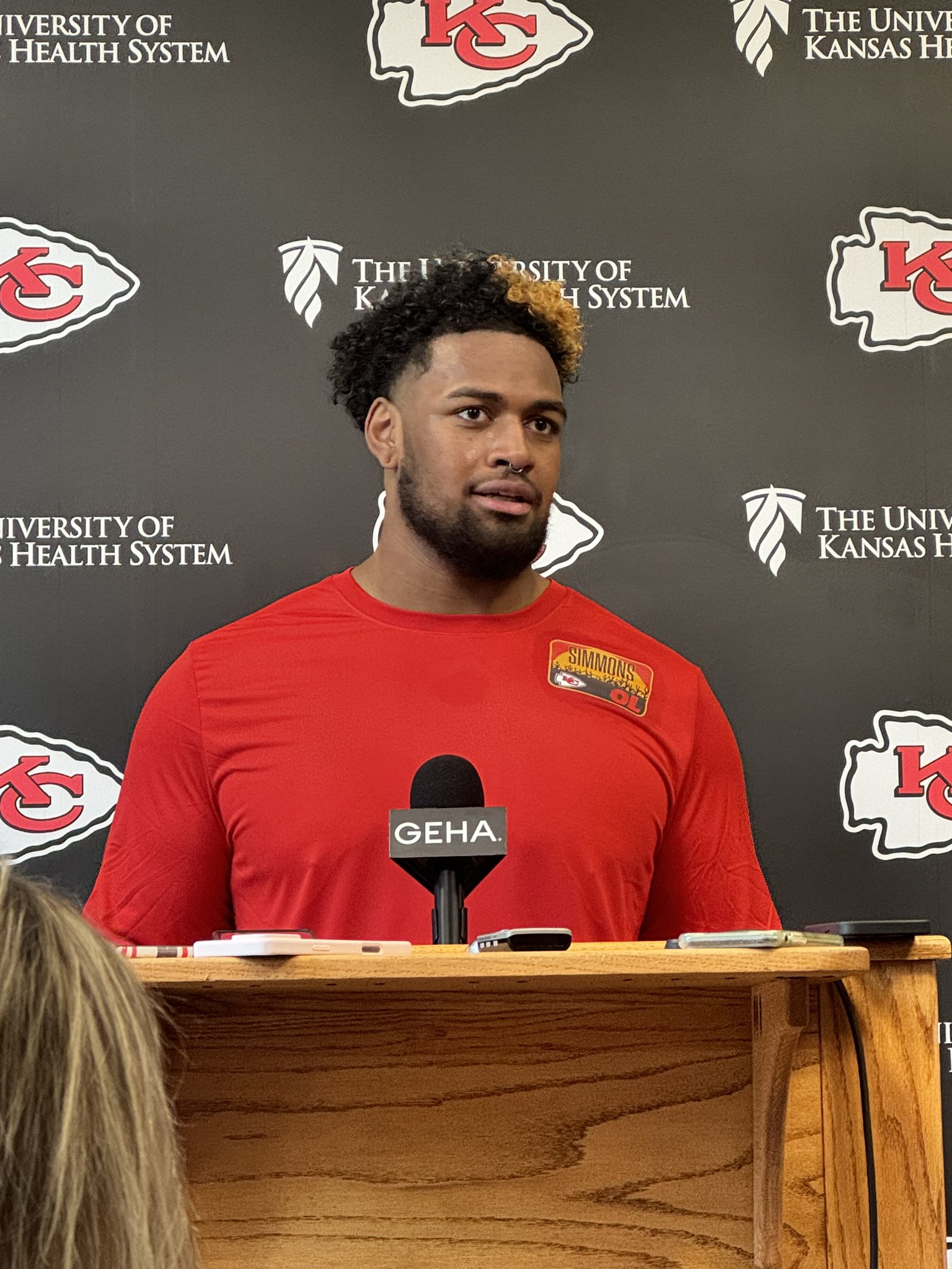 Pete Sweeney on X: "Chiefs rookie left tackle Josh Simmons says that for  him, rookie minicamp will include playbook study and mental reps. Kansas  City has maintained it will be cautious with