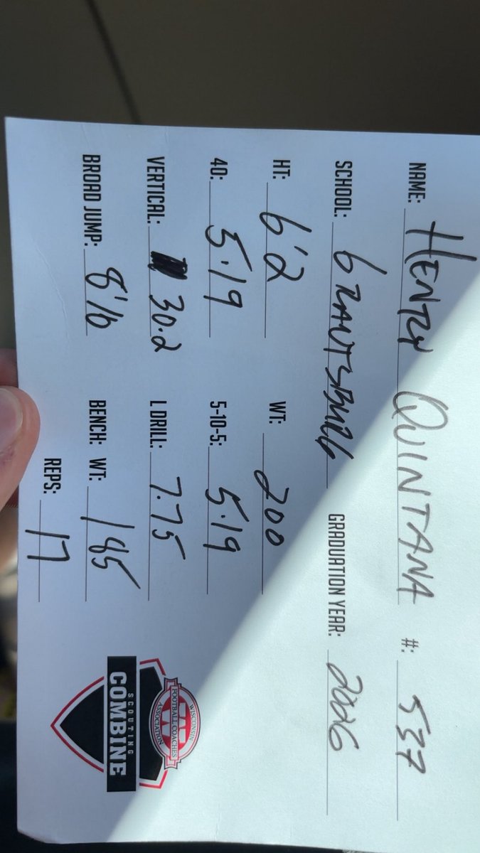 Had a great time at the WFCA combine. Can wait to get back in the LAB. Thank you to <a href="/CoachSipple/">Mark Sipple</a> <a href="/Blake__Hewitt/">Blake Hewitt</a> <a href="/CoachGrayvold/">Brady Grayvold</a> <a href="/UWOFootball/">UW-Oshkosh Football</a> <a href="/UWRFFalcons/">UW-River Falls Athletics</a> <a href="/OrryHellenbrand/">Orry Hellenbrand</a> <a href="/CoachMartin36/">Beau Martin</a> <a href="/DordtFB/">Dordt Football</a> and <a href="/UMD_Football/">UMD Football</a> for talking to me today.

<a href="/PrepRedzoneWI/">Prep Redzone Wisconsin</a> <a href="/MJ_NFLDraft/">Mark Johnson</a> <a href="/travisWSN/">Travis Wilson</a>