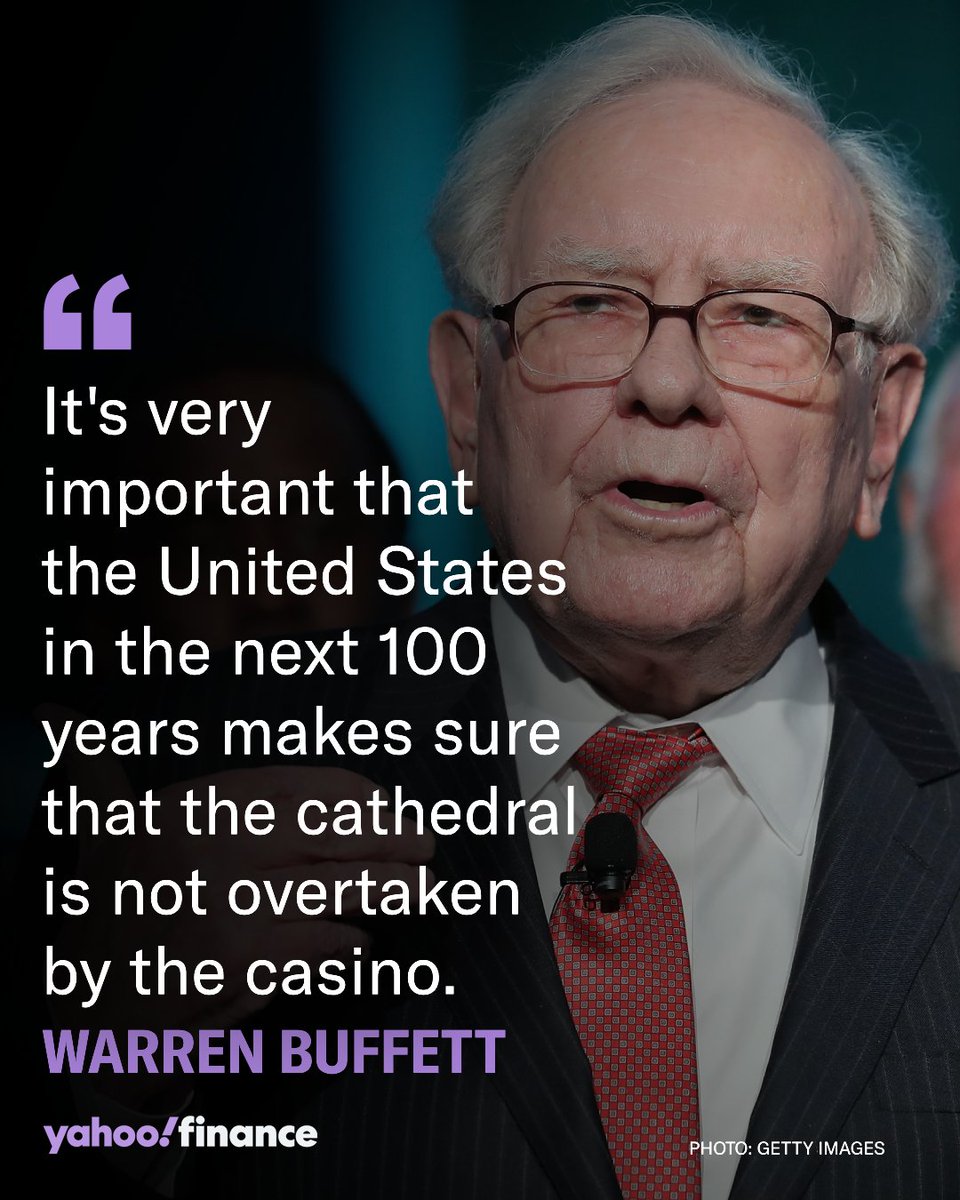 Buffett warns on US economic "cathedral" getting overtaken by a casino

"Capitalism in the United States has succeeded like nothing you've ever seen," Buffett said Saturday at Berkshire Hathaway's annual shareholders meeting.

"But...it's a combination of this magnificent