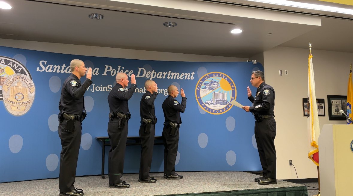 Congrats to Officer A. Mendoza on his graduation from OC Sheriff Academy and his formal swearing in at Santa Ana PD. Officer Mendoza continues his life of service after four years in the US Army, RLTW.