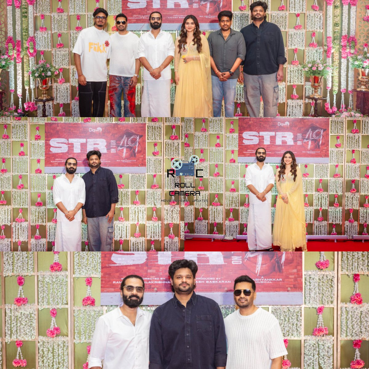 RollCamera_1's tweet photo. Grand beginning of STR 49. Let's wait and watch how Dir Ramkumar going to show our STR

#str49 #aakashbaskaran #dawnpictures #redgiantmovies #str #silambarasantr #santhanam #kayadulohar #ramkumarbalakrishnan #saiabhyankkar #vtvganesh #announcement #cineupdates #rollcamera https://t.co/eu9rQ2a1Zl