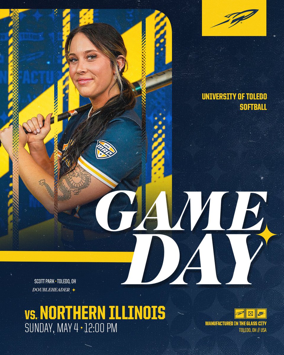 One last game at Scotty P!

🆚 Northern Illinois
🎓 Graduation Ceremony - 11:15 a.m.
⏰ 12:00 p.m.
📺 bit.ly/4lX5Ss2
📊 statb.us/b/572945

#TeamToledo