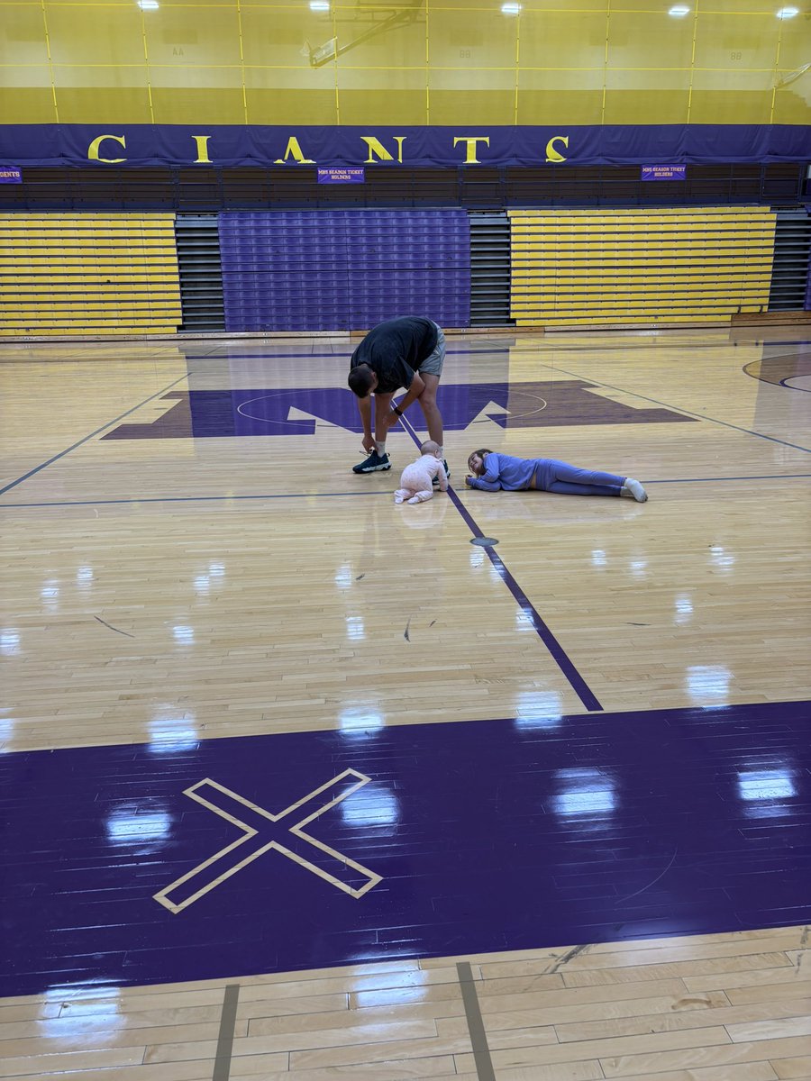 RetireWithGrant's tweet photo. Lilly adds another iconic gym to the places she has visited in her 9 months. 

Bill Green Arena this am! https://t.co/ppOp6zBf1Z