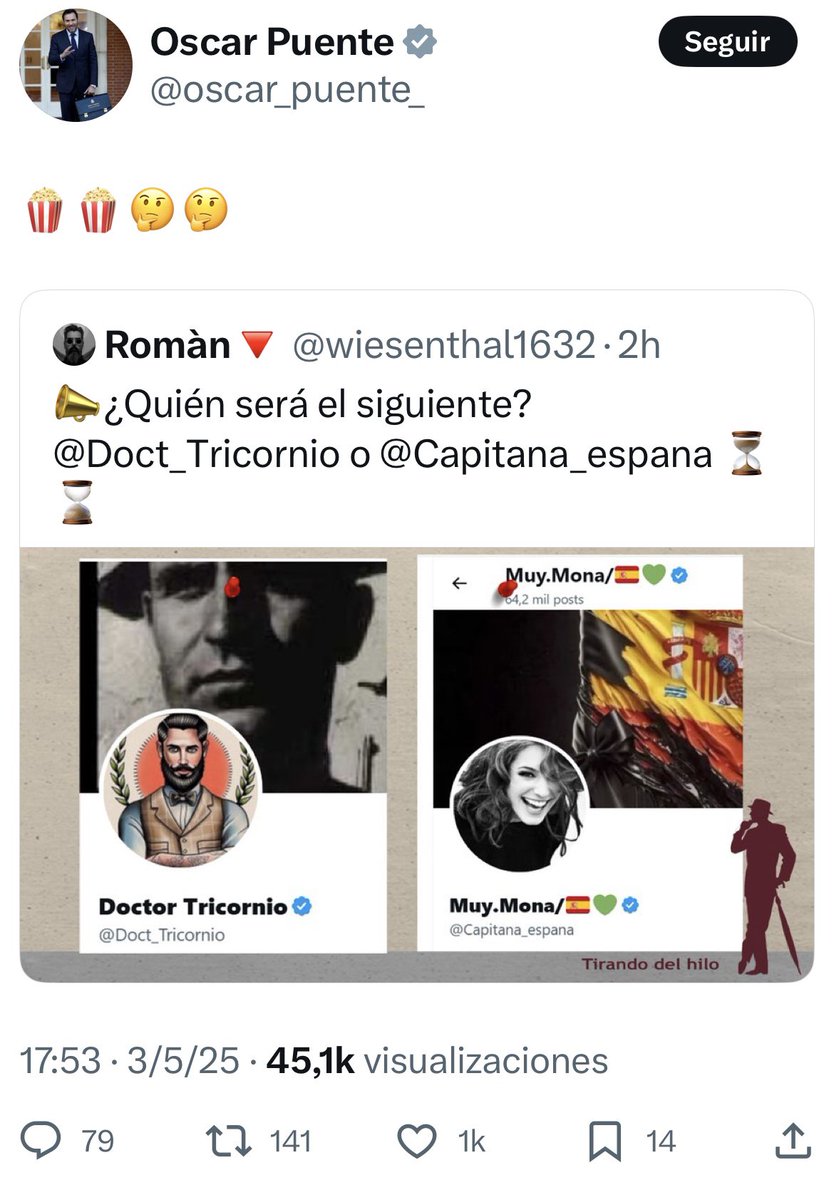 🇪🇸 | El ministro Óscar Puente se dedica a apoyar el acoso y las amenazas a ciudadanos que desean ser anónimos en las redes sociales y que están recibiendo el hostigamiento de grupos de ultraizquierda.