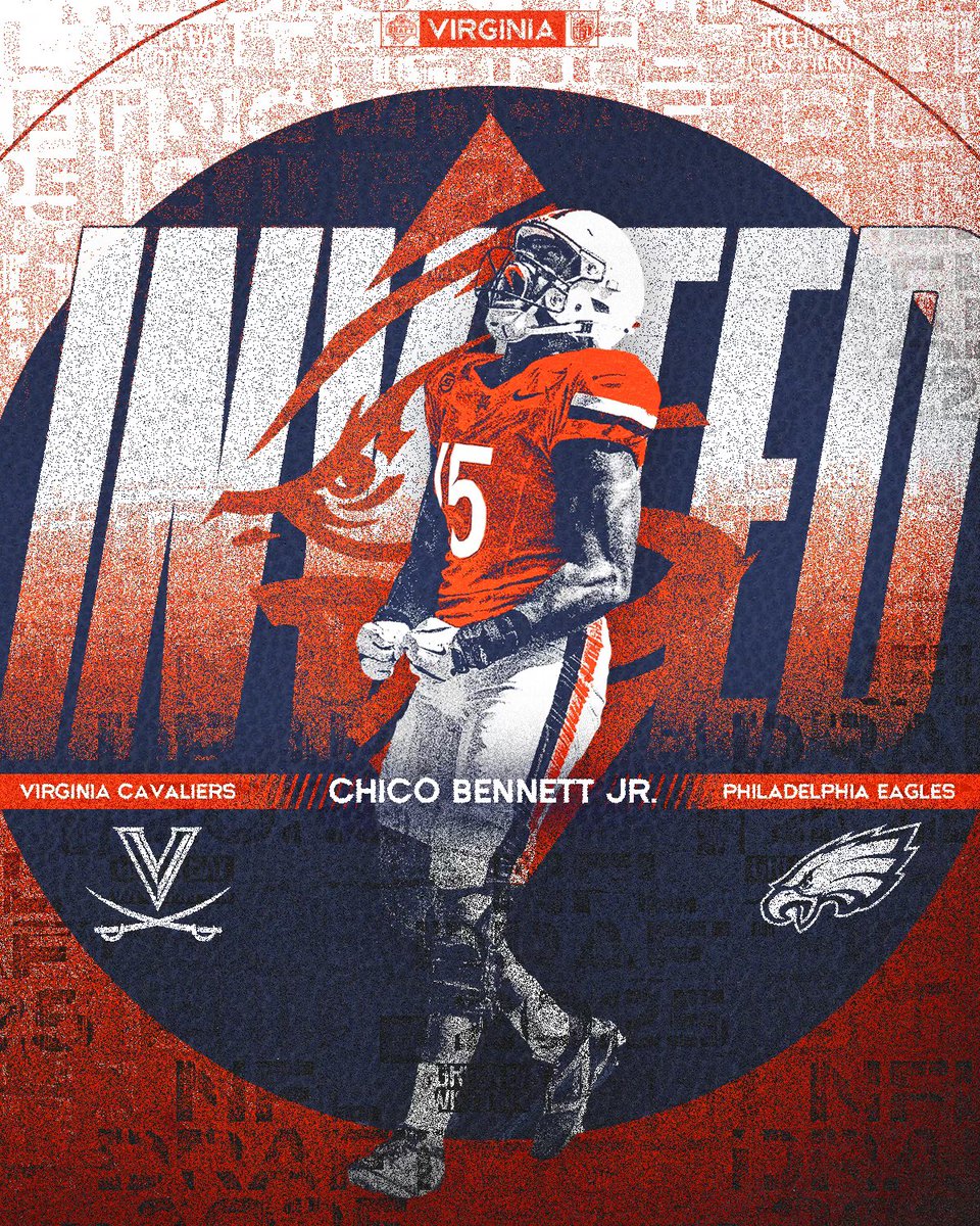 Virginia Football (@uvafootball) on Twitter photo Charlottesville ➡️ Philly
<a href="/Chico_Bennett24/">Chico Bennett Jr.</a> signed camp invite <a href="/Eagles/">Philadelphia Eagles</a>
#GoHoos 🔶⚔️🔷 Charlottesville ➡️ Philly
<a href="/Chico_Bennett24/">Chico Bennett Jr.</a> signed camp invite <a href="/Eagles/">Philadelphia Eagles</a>
#GoHoos 🔶⚔️🔷