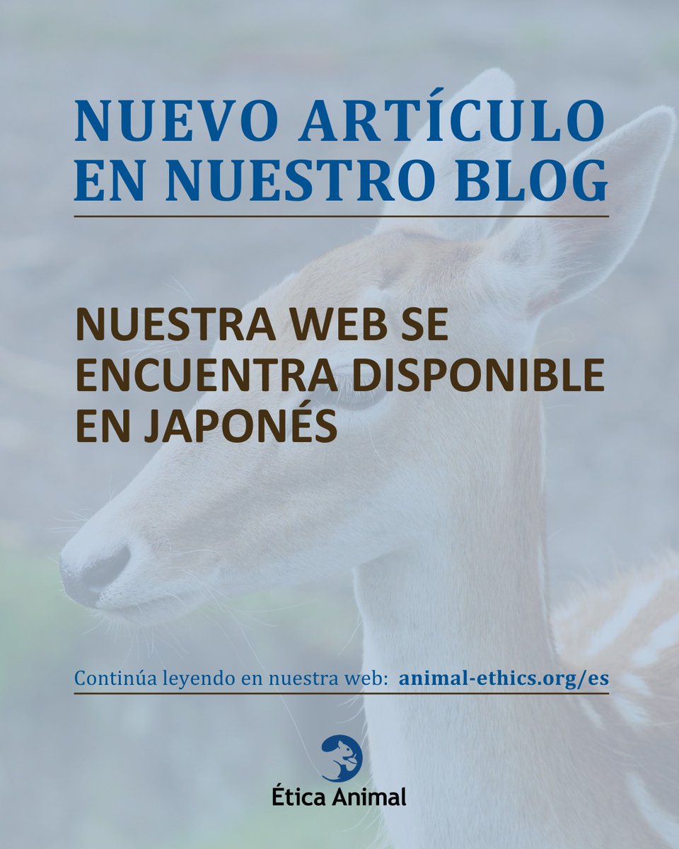 ¡Nuestra web está ya disponible en japonés!

Japón un país de especial interés para difundir ideas sobre la defensa de los animales. Con la traducción de nuestra web queremos contribuir a que la defensa de los animales avance también en Japón.

animal-ethics.org/ja/