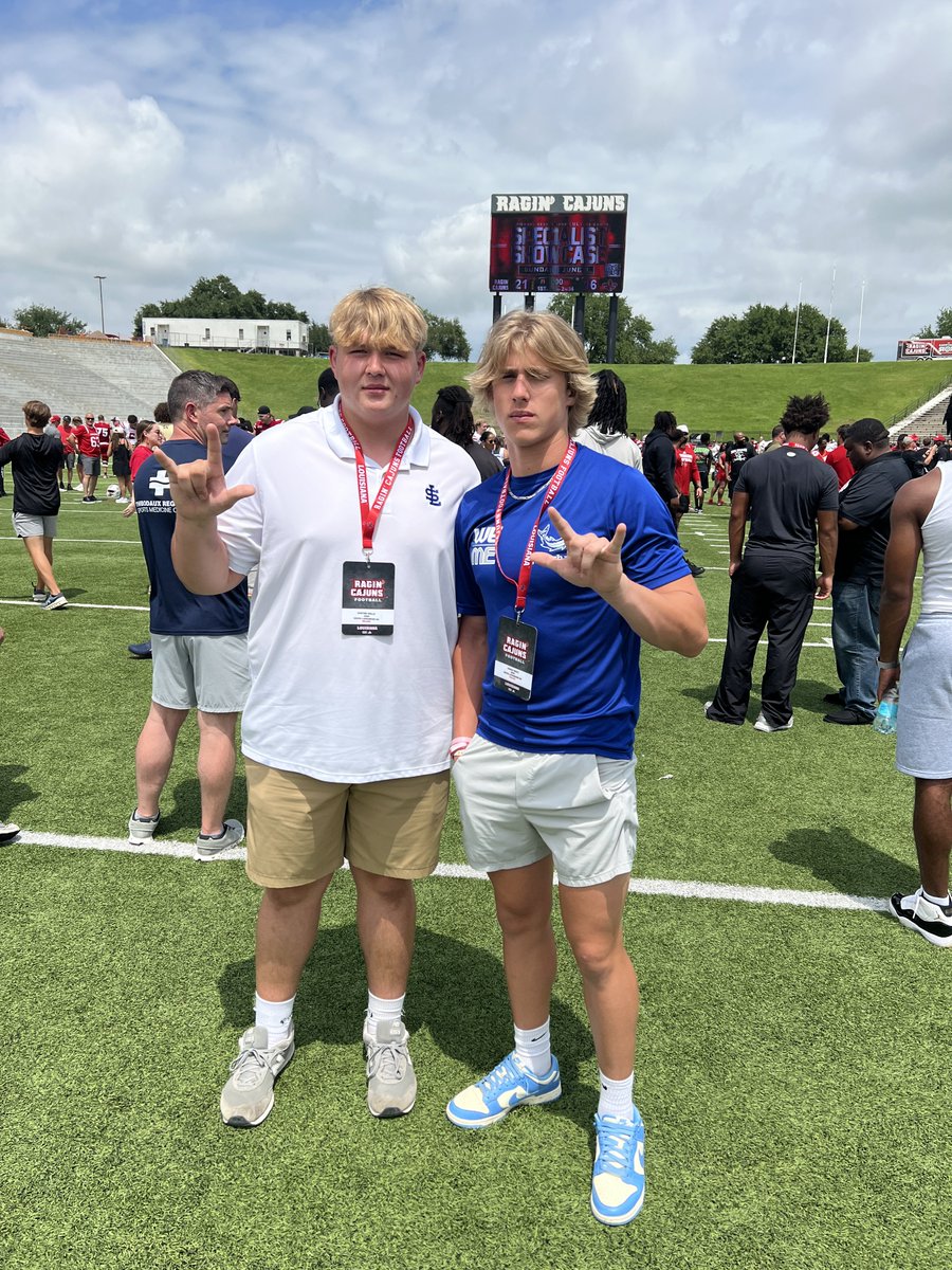 Sawyer Wells (@sawyerwells60) on Twitter photo Had a great time today <a href="/RaginCajunsFB/">Louisiana Ragin’ Cajuns® Football</a> thanks again to <a href="/CoachMGiuliani/">Mike Giuliani</a> for the invite! Also a great time seeing <a href="/CoachSFarmer/">Coach Steve Farmer</a> and <a href="/PjBurkhalter/">Pj Burkhalter</a>. Also shoutout to my QB <a href="/Joshmack2023/">Joshua Mack</a>!!!! Had a great time today <a href="/RaginCajunsFB/">Louisiana Ragin’ Cajuns® Football</a> thanks again to <a href="/CoachMGiuliani/">Mike Giuliani</a> for the invite! Also a great time seeing <a href="/CoachSFarmer/">Coach Steve Farmer</a> and <a href="/PjBurkhalter/">Pj Burkhalter</a>. Also shoutout to my QB <a href="/Joshmack2023/">Joshua Mack</a>!!!!