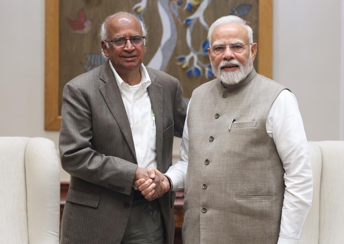 S Ramadorai (@s_ramadorai) on Twitter photo Always a pleasure to meet HonтАЩble PM <a href="/narendramodi/">Narendra Modi</a> ji. Spoke about Mission Karmayogi BharatтАЩs excellent progress and emerging areas like AI. His vision to reimagine civil servicesтАФfrom a rule based to a role based oneтАФis, I believe, is key to achieving India's 2047 goals. Always a pleasure to meet HonтАЩble PM <a href="/narendramodi/">Narendra Modi</a> ji. Spoke about Mission Karmayogi BharatтАЩs excellent progress and emerging areas like AI. His vision to reimagine civil servicesтАФfrom a rule based to a role based oneтАФis, I believe, is key to achieving India's 2047 goals.