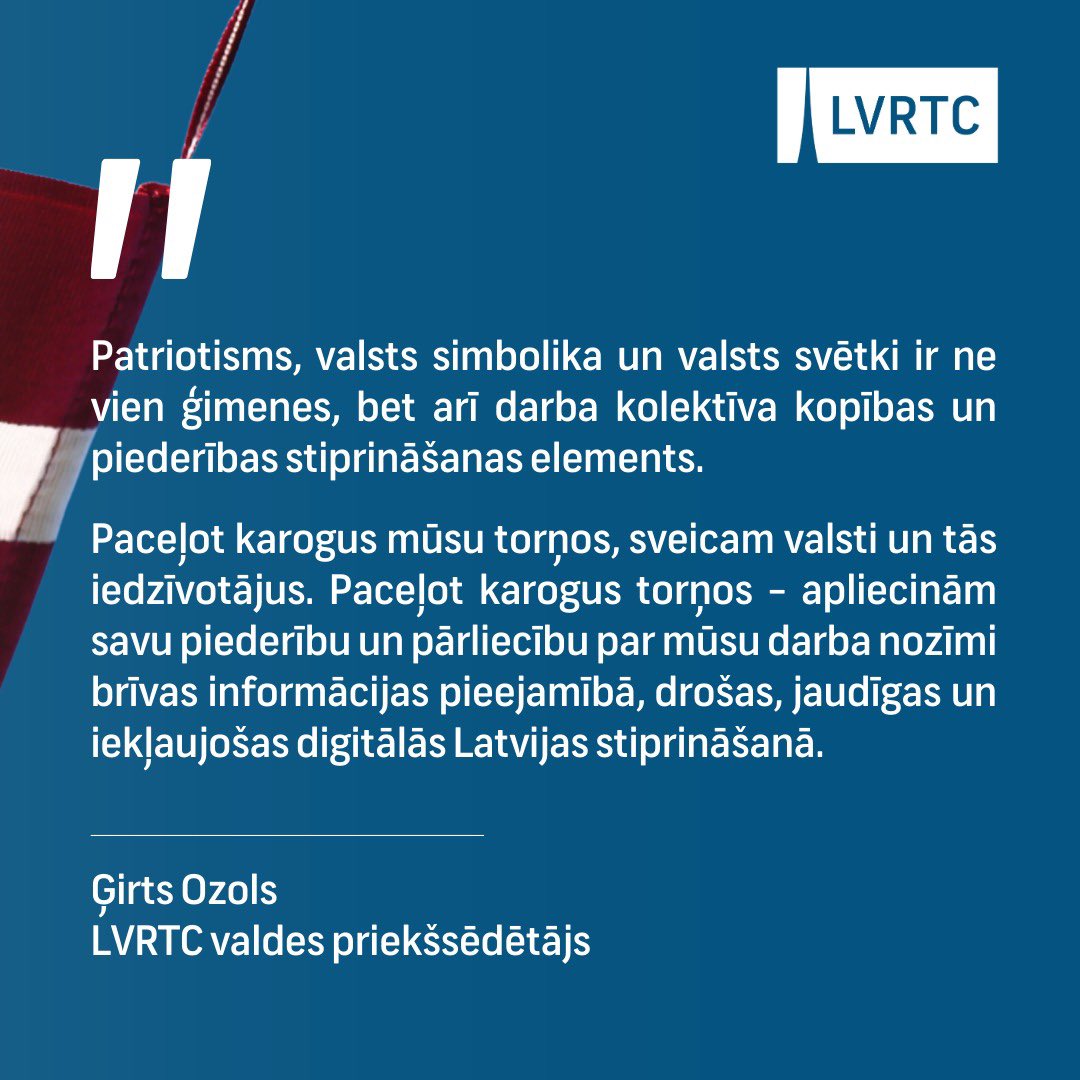 4. maija rītā 3x6m plašu karogu pacels arī Eiropas Savienības augstākajā karoga mastā – Rīgas radio un televīzijas tornī Zaķusalā.