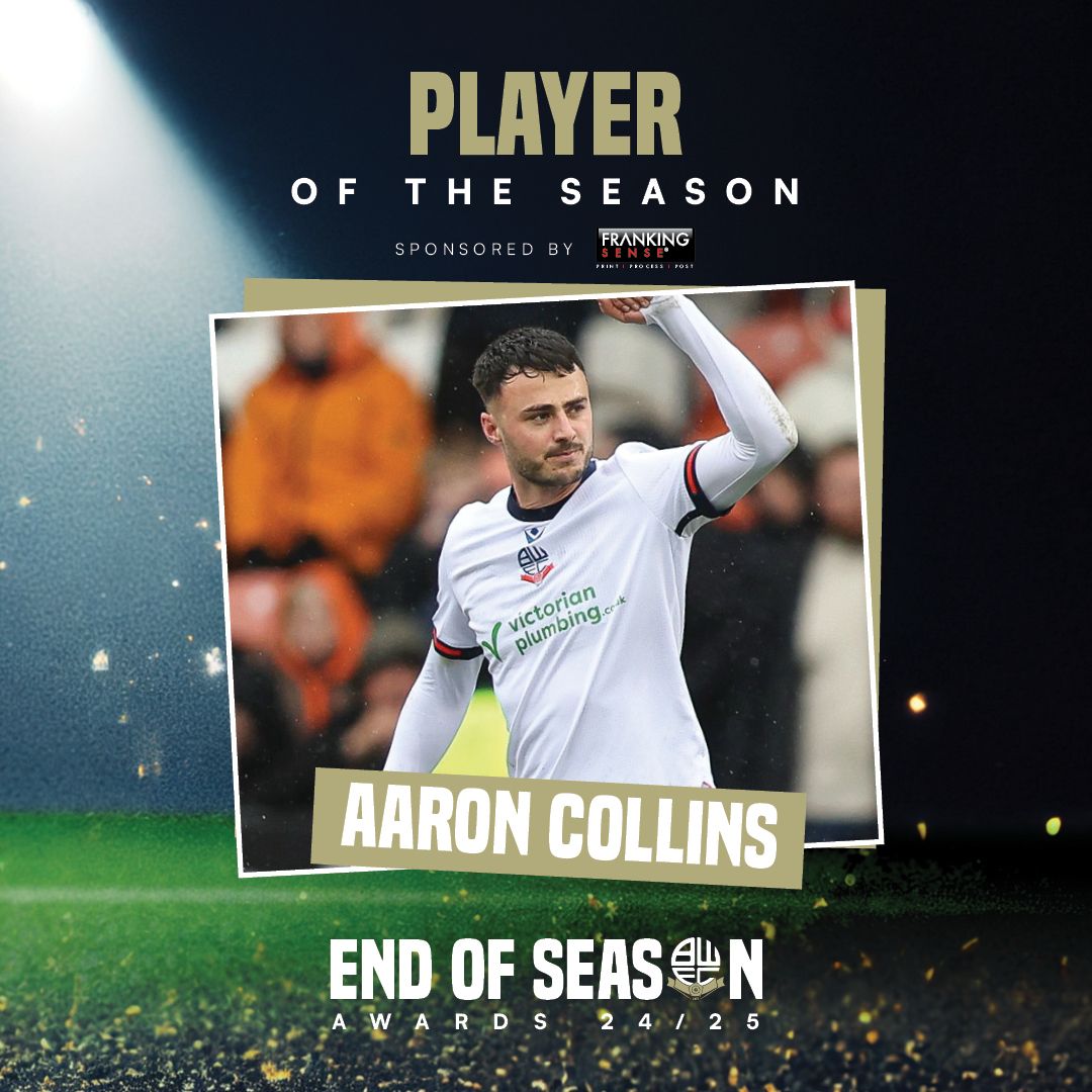 Bolton Wanderers (@officialbwfc) on Twitter photo And finally... your Player of the Season, sponsored by Franking Sense, is <a href="/aaroncollinsx/">Aaron Collins</a>! ๐ซก
Congratulations Collo ๐
#bwfc And finally... your Player of the Season, sponsored by Franking Sense, is <a href="/aaroncollinsx/">Aaron Collins</a>! ๐ซก
Congratulations Collo ๐
#bwfc