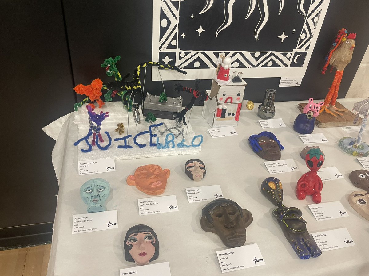 Gwen Elder (@gwenelder) on Twitter photo Unbelievable talent displayed at the <a href="/CSISD/">College Station ISD</a> Art Show. Congrats to the talented <a href="/ConsolHS/">A&M Consolidated HS</a> students whose pieces were shown. Unbelievable talent displayed at the <a href="/CSISD/">College Station ISD</a> Art Show. Congrats to the talented <a href="/ConsolHS/">A&M Consolidated HS</a> students whose pieces were shown.