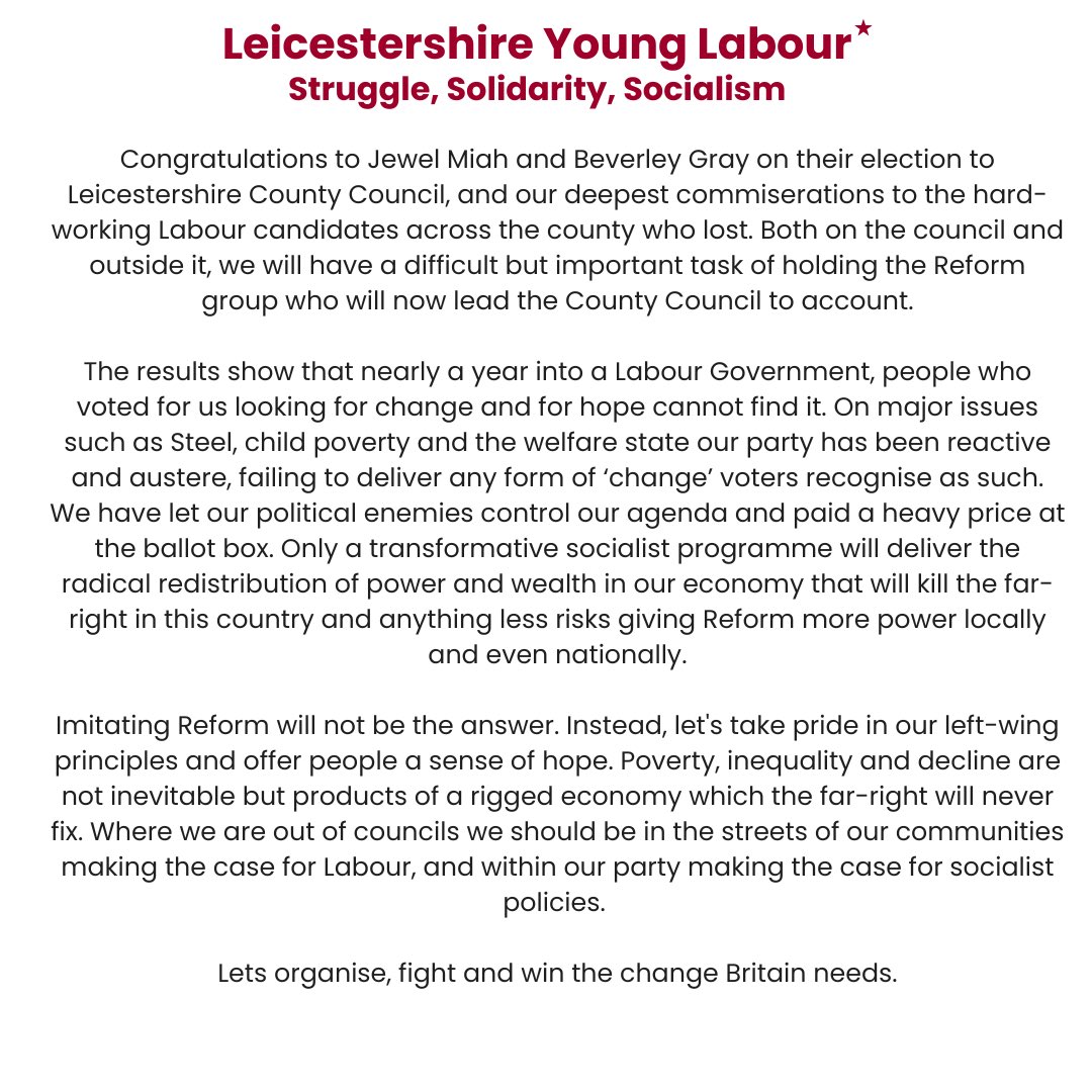 Our reaction to the 2025 local elections 🌹