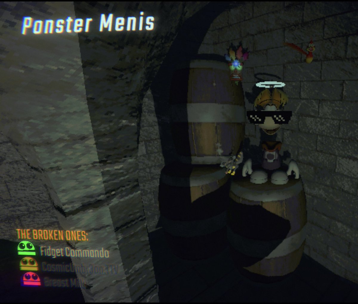 IRL shot me of when we play games. 
I’m packing a fat bong.