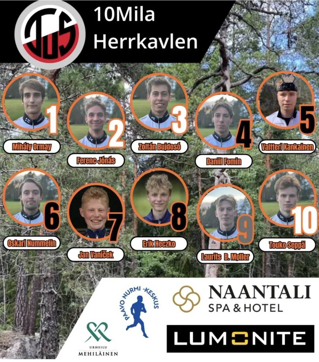 A solid start for <a href="/Tiomilakavlen/">10MILA</a> by Misi, Feri &amp; Zolti - fastest 🇫🇮 team after 3 legs 🔥🔥🔥! Exciting night ahead for our youngsters - and TuS-fans 🧡.