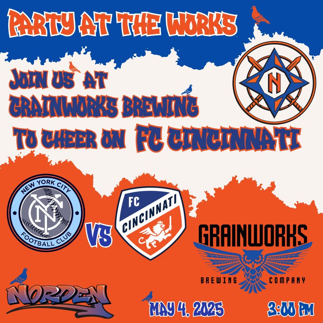 Norden 🧡⚔️💙 (@norden_sg) on Twitter photo 🔶️🔷️Come cheer on FC Cincinnati as they head to the Big Apple to take on NYCFC! Join us at <a href="/GrainworksBeer/">Grainworks Brewing</a> this Sunday for brunch and the match, starting at 3 pm.🔷️🔶️ 🔶️🔷️Come cheer on FC Cincinnati as they head to the Big Apple to take on NYCFC! Join us at <a href="/GrainworksBeer/">Grainworks Brewing</a> this Sunday for brunch and the match, starting at 3 pm.🔷️🔶️