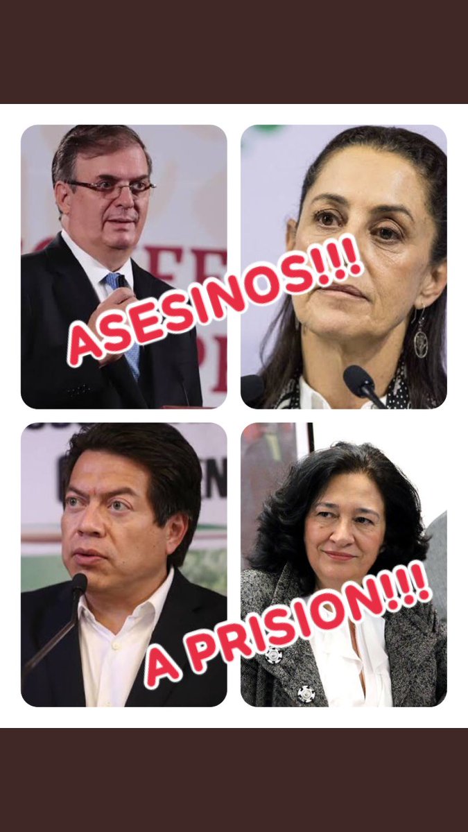 MundoCorrecta (@jmmirele) on Twitter photo <a href="/LetyMaldo/">LetyMaldo</a> #Asesinos
<a href="/m_ebrard/">Marcelo Ebrard C.</a>
<a href="/Claudiashein/">Claudia Sheinbaum Pardo</a>
<a href="/mario_delgado/">Mario Delgado</a>
<a href="/lopezobradooor_/">Andres Manuel Lopez Obrador (PARODIA)</a>
#Linea12NoSeOlvida <a href="/LetyMaldo/">LetyMaldo</a> #Asesinos
<a href="/m_ebrard/">Marcelo Ebrard C.</a>
<a href="/Claudiashein/">Claudia Sheinbaum Pardo</a>
<a href="/mario_delgado/">Mario Delgado</a>
<a href="/lopezobradooor_/">Andres Manuel Lopez Obrador (PARODIA)</a>
#Linea12NoSeOlvida