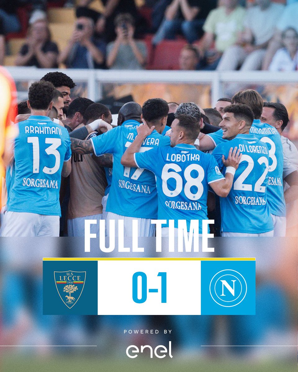 ⏹️ Full time: #LecceNapoli 0-1 💪

💙 #ForzaNapoliSempre