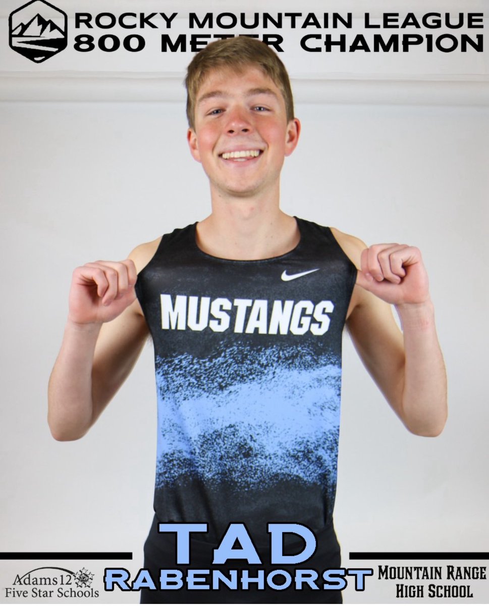 Congratulations to Tad Rabenhorst, 2025 Rocky Mountain League 800 Meter Champion! 🏆 Good Luck at State!