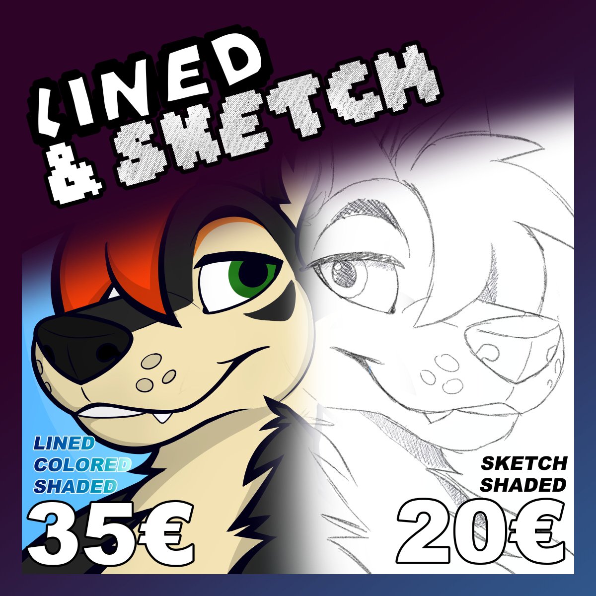 ✨🩷LINED AND SKETCHED🩷✨
Get a Detailed Artwork with smooth lining and simpel shading 
or 
A B/W detailed Sketch with line shading. Also possible in Color. Hit me up on Telegram @/nokifox or DM me here. &lt;3