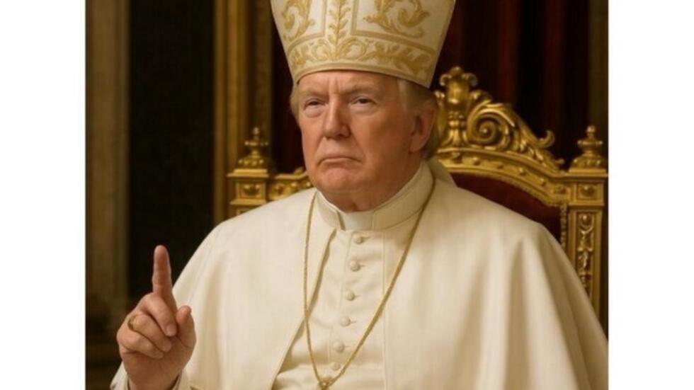 Realismo mágico de estas épocas, el presidente de EEUU publica en sus redes sociales una foto donde aparece vestido de papa...