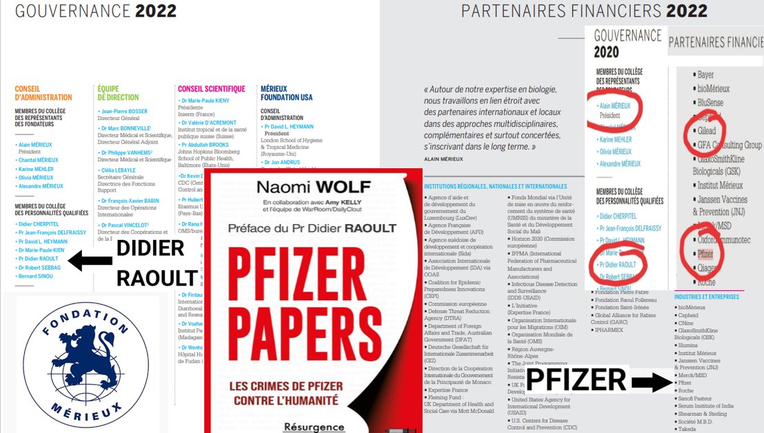 À quand une préface cosignée avec Alain Mérieux, votre éternel partenaire, et/ou avec Bill Gates, qui, avec Albert #Bourla (PDG de #Pfizer) finance la Fondation (#Mérieux) que vous avez administrée aux côtés de  l'actionnaire lyonnais de #MODERNA(1) de 2015 à 2022 (2), monsieur