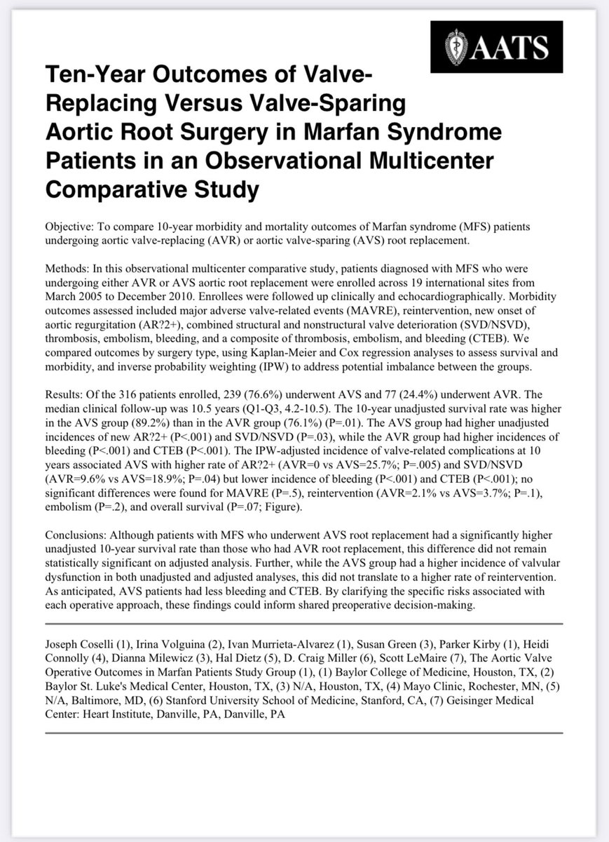Tom Varghese Jr. MD, MS, MBA, FACS, MAMSE 🇺🇸 (@tomvarghesejr) on Twitter photo Admittedly I’m a geek, but I love it when two giants in surgery thoughtfully engage in discussion around a complex topic.
Dr. <a href="/JCoselli_MD/">Joseph Coselli, MD</a> and Dr. Tyrone David discuss the optimal approach for the aortic valve in Marfan syndrome, after Dr. Coselli’s outstanding presentation on Admittedly I’m a geek, but I love it when two giants in surgery thoughtfully engage in discussion around a complex topic.
Dr. <a href="/JCoselli_MD/">Joseph Coselli, MD</a> and Dr. Tyrone David discuss the optimal approach for the aortic valve in Marfan syndrome, after Dr. Coselli’s outstanding presentation on