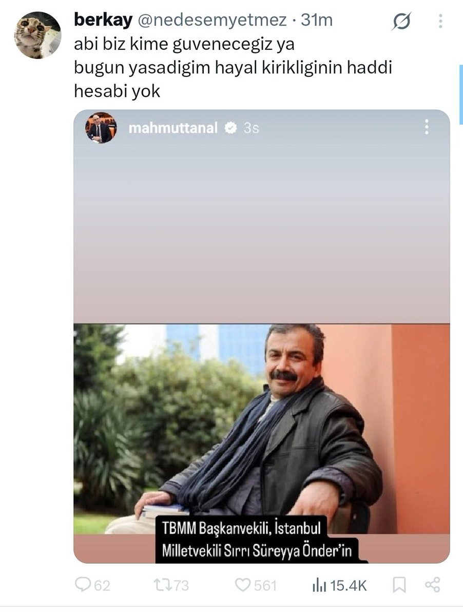 ulan derde bak vay gerizekali topraklarinda ufak haksizliga ugramayan irkciliga ugramayan sehrine kayyum atanmayan kirk yilin basi adaylari hukuksuz yargilandi diye kendini devrimci ilan eden turk kime guvenecegini bilmiyomus bir bassagligi stsi icin🤣