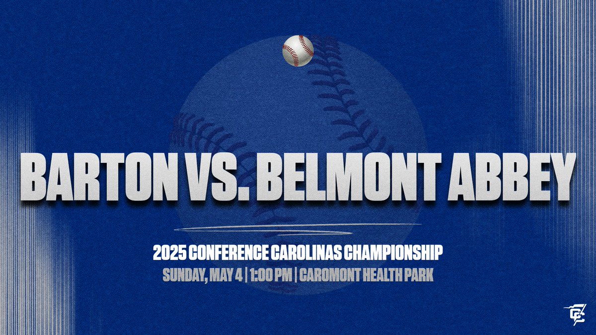 Barton College Athletics (@bartonathletics) on Twitter photo 🚨 BASEBALL SCHEDULE ALERT! 🚨
👇
⚾️: Barton vs. Belmont Abbey
📍: Gastonia, N.C. (CaroMont Health Park)
📆: Sunday, May 4⃣
🕰️: 1⃣:0⃣0⃣ p.m.
2⃣0⃣2⃣5⃣ <a href="/ConfCarolinas/">Conference Carolinas</a> Championship
<a href="/BartonBaseball/">Barton College Baseball</a> 🚨 BASEBALL SCHEDULE ALERT! 🚨
👇
⚾️: Barton vs. Belmont Abbey
📍: Gastonia, N.C. (CaroMont Health Park)
📆: Sunday, May 4⃣
🕰️: 1⃣:0⃣0⃣ p.m.
2⃣0⃣2⃣5⃣ <a href="/ConfCarolinas/">Conference Carolinas</a> Championship
<a href="/BartonBaseball/">Barton College Baseball</a>