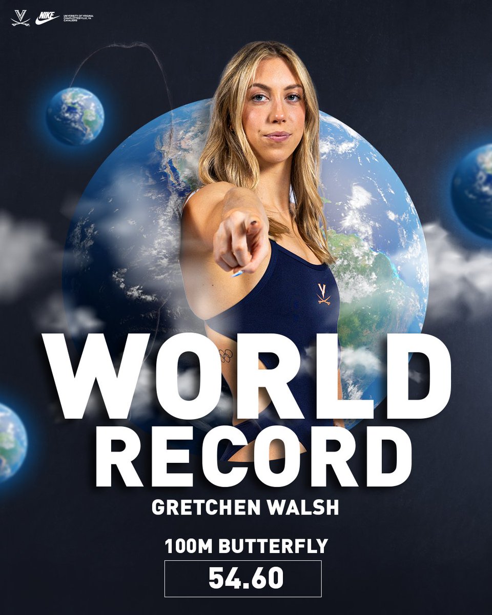 🌎 𝐖𝐎𝐑𝐋𝐃 𝐑𝐄𝐂𝐎𝐑𝐃 🌍
GRETCHEN WALSH IS THE FIRST WOMAN UNDER 55 SECONDS!!!! 
She breaks her own record from this morning, posting a 54.60 in the finals of the 100 Fly at the TYR Pro Series Fort Lauderdale #GoHoos
