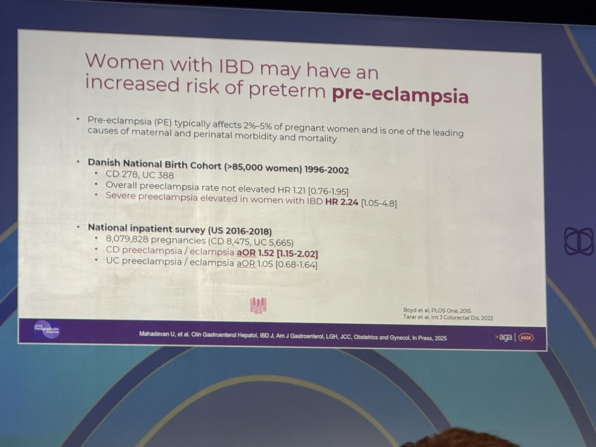 MN_GIMD's tweet photo. Sharing some important points on IBD & Pregnancy from @MLongMD “IBD: Year in Review” lecture AGA/ASGE PG course:

⭐️ Vedo/UST safe in 🤰🤰🏻🤰🏽

⭐️⬆️ r/o pre-eclampsia - consider starting low dose ASA in these patients

⭐️Rota vaccine can be offered to infants 👶🏻 exposed to Anti-TNF 

@DDWMeeting #DDW2025
