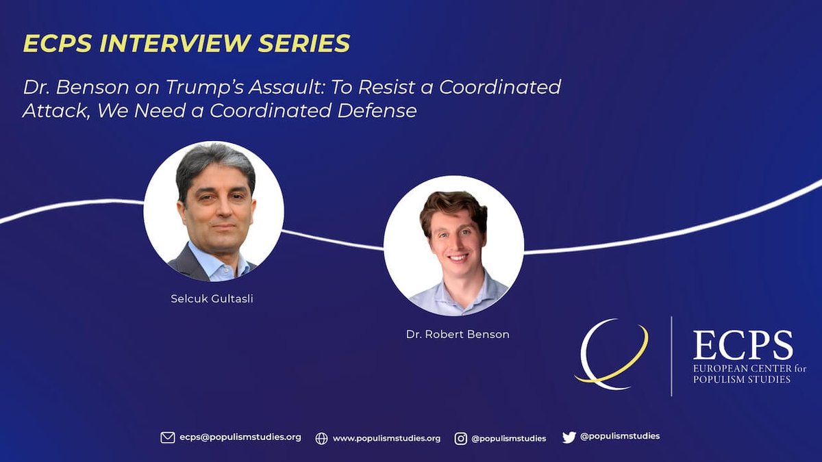 @populismstudies (@populismstudies) on Twitter photo 📺 ECPS Interview / VIDEO
🎙️ "To Resist a Coordinated Attack, We Need a Coordinated Defense" — Dr. Robert Benson
🗓️ On the 100th day of Trump’s second term, ECPS sat down with Dr. Robert Benson (<a href="/RobertBenson92/">Robert Benson</a>, <a href="/amprog/">American Progress</a>) for a powerful and urgent conversation on democratic 📺 ECPS Interview / VIDEO
🎙️ "To Resist a Coordinated Attack, We Need a Coordinated Defense" — Dr. Robert Benson
🗓️ On the 100th day of Trump’s second term, ECPS sat down with Dr. Robert Benson (<a href="/RobertBenson92/">Robert Benson</a>, <a href="/amprog/">American Progress</a>) for a powerful and urgent conversation on democratic