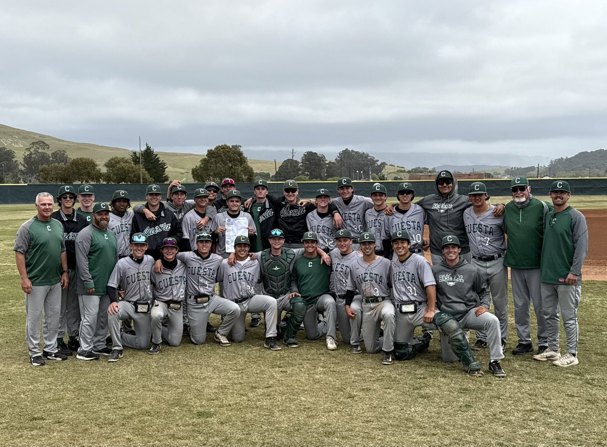 Cougs Sweep the SLO Regional! 

Final scores of 10-3 &amp; 10-4, backed by 2 quality starts from <a href="/justin_cortez08/">Justin Cortez</a> and <a href="/Jackstannard10/">Jack stannard</a> 

Cuesta wins their final home game and travels to the Mt. San Antonio Super Regional next weekend