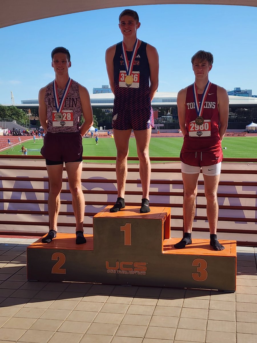 Congratulations to Mathias Pitzel from Tompkins High School on earning a bronze medal in the 800 at the UIL state meet!
