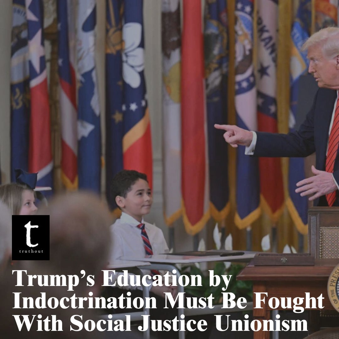 Chicago Teachers Union (@ctulocal1) on Twitter photo 🗣️ “Trump knows the fastest route to authoritarian rule runs through the classroom.” — <a href="/JessedHagopian/">Jesse Hagopian</a>
From banning race and gender studies to attacking transgender youth and dismantling civil rights protections, Trump’s fascist playbook centers on silencing truth in schools. 🗣️ “Trump knows the fastest route to authoritarian rule runs through the classroom.” — <a href="/JessedHagopian/">Jesse Hagopian</a>
From banning race and gender studies to attacking transgender youth and dismantling civil rights protections, Trump’s fascist playbook centers on silencing truth in schools.