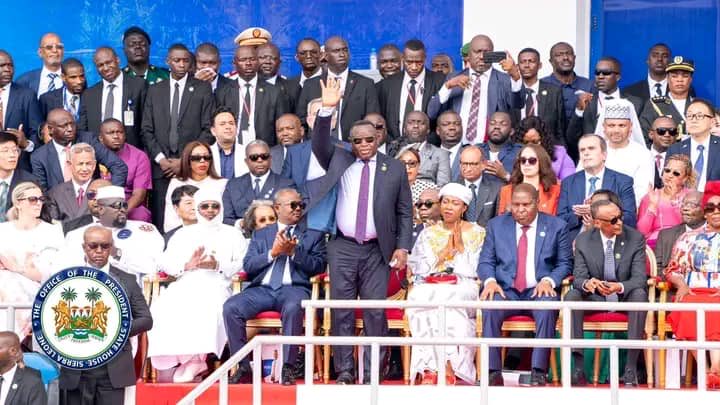 AnthonyBoc23029's tweet photo. Today President Bio @julius_maadabio &amp; his beautiful wife,Dr.Fatima Maada Bio @FirstLadyBio,graced the inauguration of President Brice Oligui Nguema in Gabon—strengthening ties, promoting peace,&amp; reaffirming Sierra Leone’s commitment to pan-African unity &amp; regional cooperation. https://t.co/43fCzBR5Xv