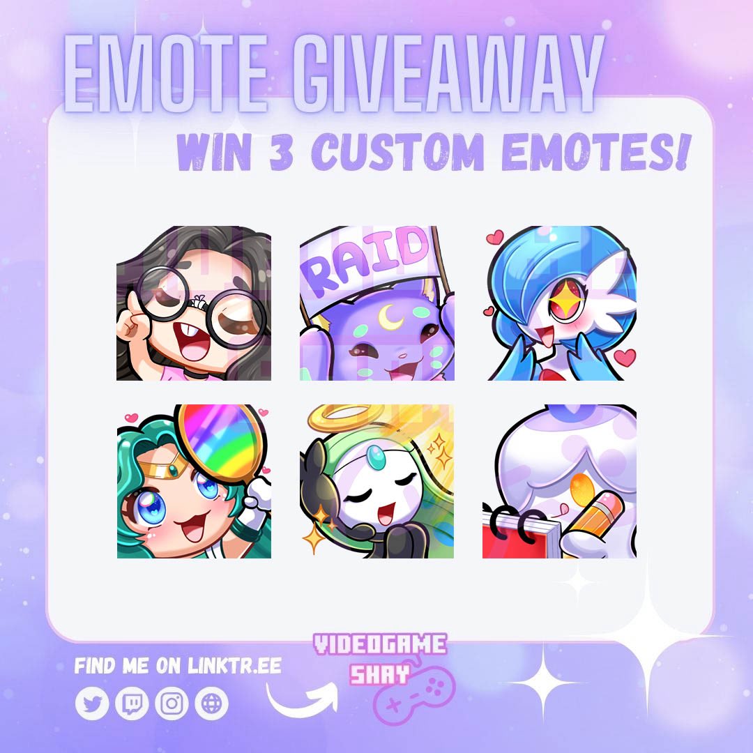 ✨ 9K FOLLOWERS EMOTE GIVEAWAY✨

♡ 1 winner will win 3 custom emotes of their choice
+1 winner if we reach 200 RTs

♡ How to enter:
‣ Follow, Like &amp; RT
‣ Optional: tag a friend you think should win with you!

♡ Ends May 14