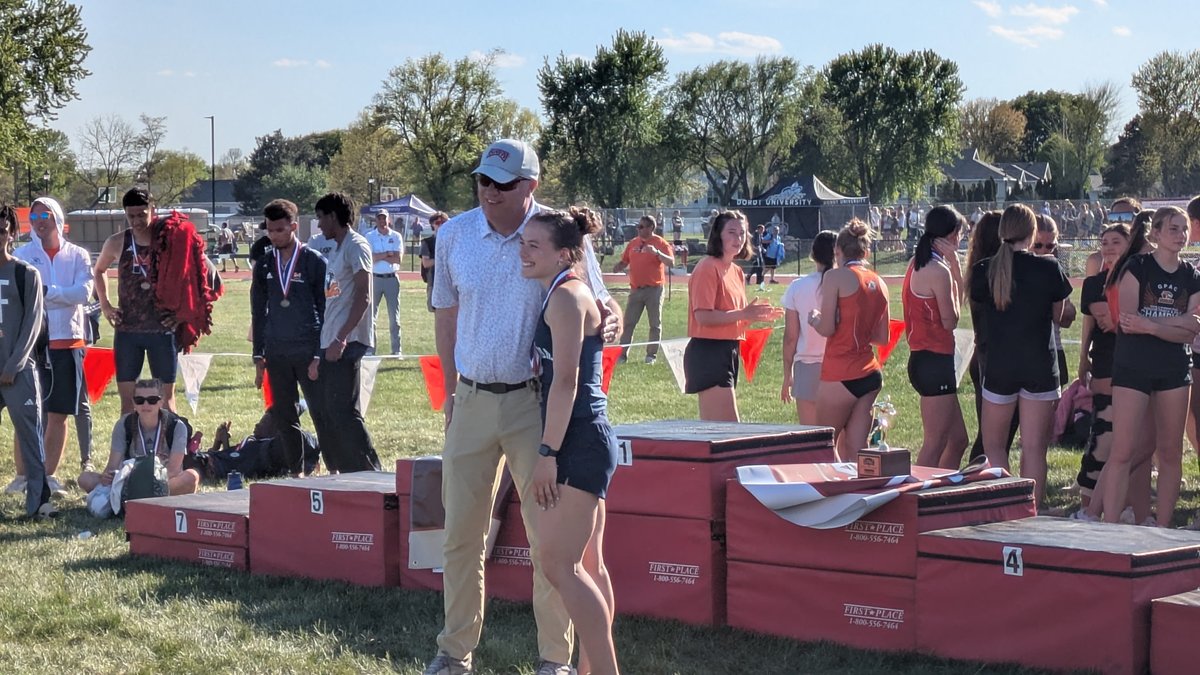 Adrianna Rodencal earns her fourth career GPAC Athlete of the Meet award!

2025 GPAC outdoor titles for Rodencal:
🥇 100 hurdles (13.66)
🥇 400 hurdles (58.90)
🥇 200 meters (24.69)