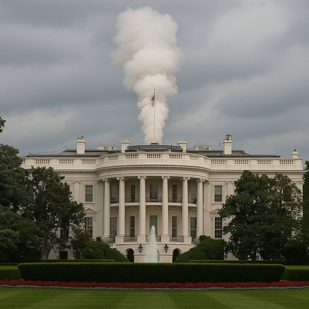 🚨BREAKING: White smoke spotted over the White House… Donald Trump has been elected Pope!