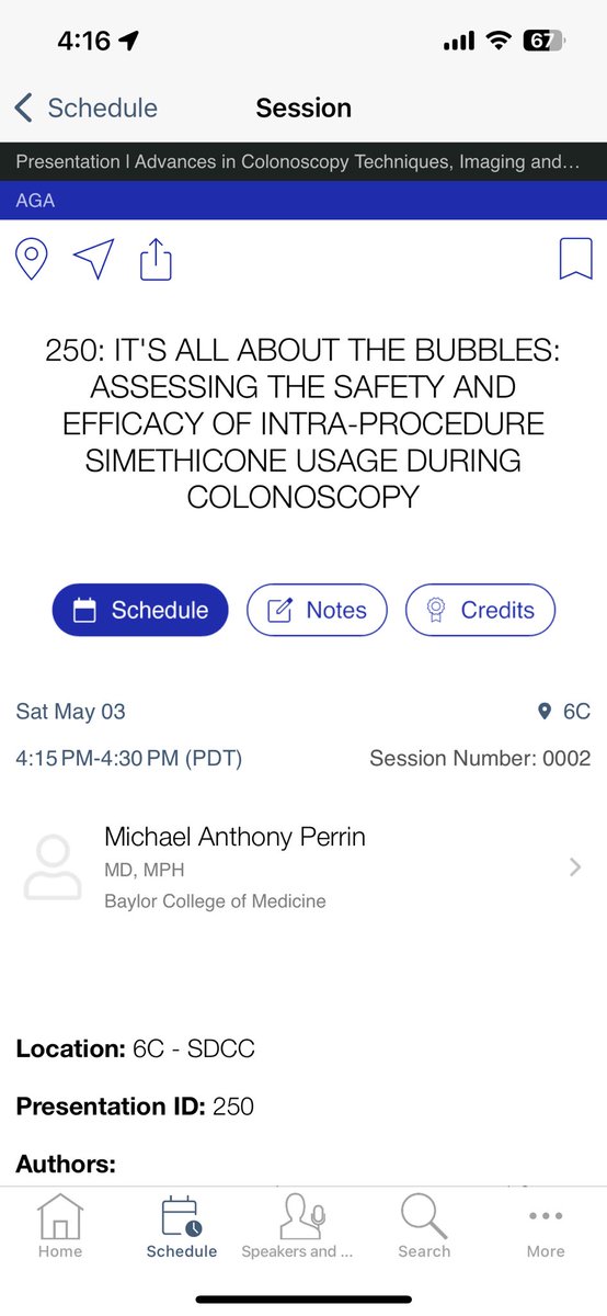 <a href="/MikePerrinMD/">Michael Perrin</a> giving oral presentation “IT'S ALL ABOUT THE BUBBLES:
ASSESSING THE SAFETY AND EFFICACY OF INTRA-PROCEDURE SIMETHICONE USAGE DURING
COLONOSCOPY” at #DDW2025 right now.

<a href="/bcm_gihep/">BCM Gastroenterology</a> 
<a href="/AmJGastro/">AJG - The American Journal of Gastroenterology</a> 
<a href="/AGA_Gastro/">Gastroenterology</a>