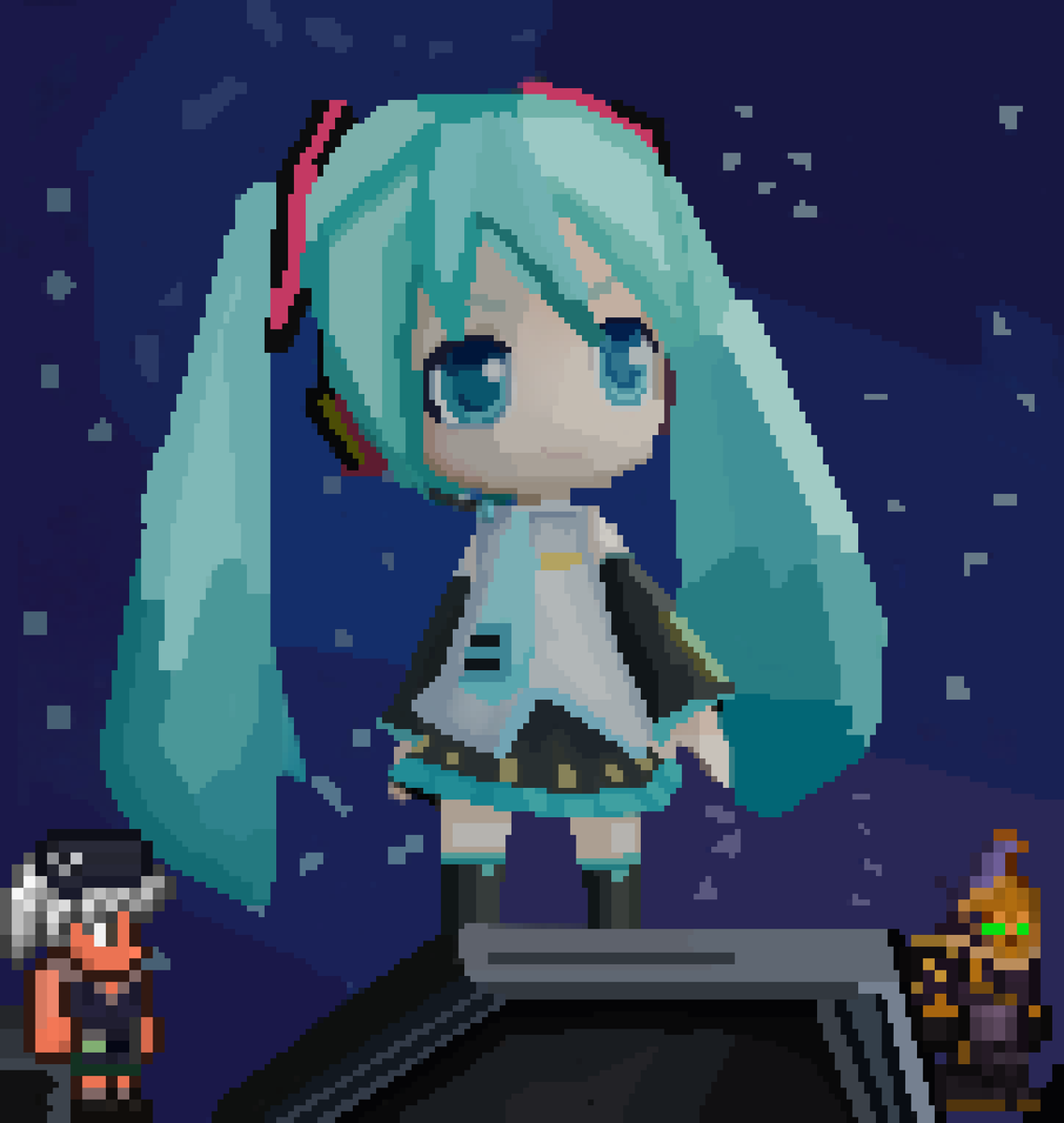 Here is a miku art I did a little bit ago, I hope you all enjoy it (🩵s and 🔁s would be appreciated as always too) #artmoots