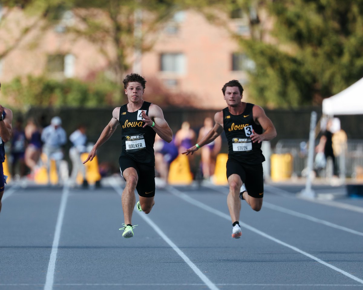 Top ✌️

Men’s 100 Meters
1. Kalen Walker - 10.11 
2. Joe Stein - 10.57

#Hawkeyes