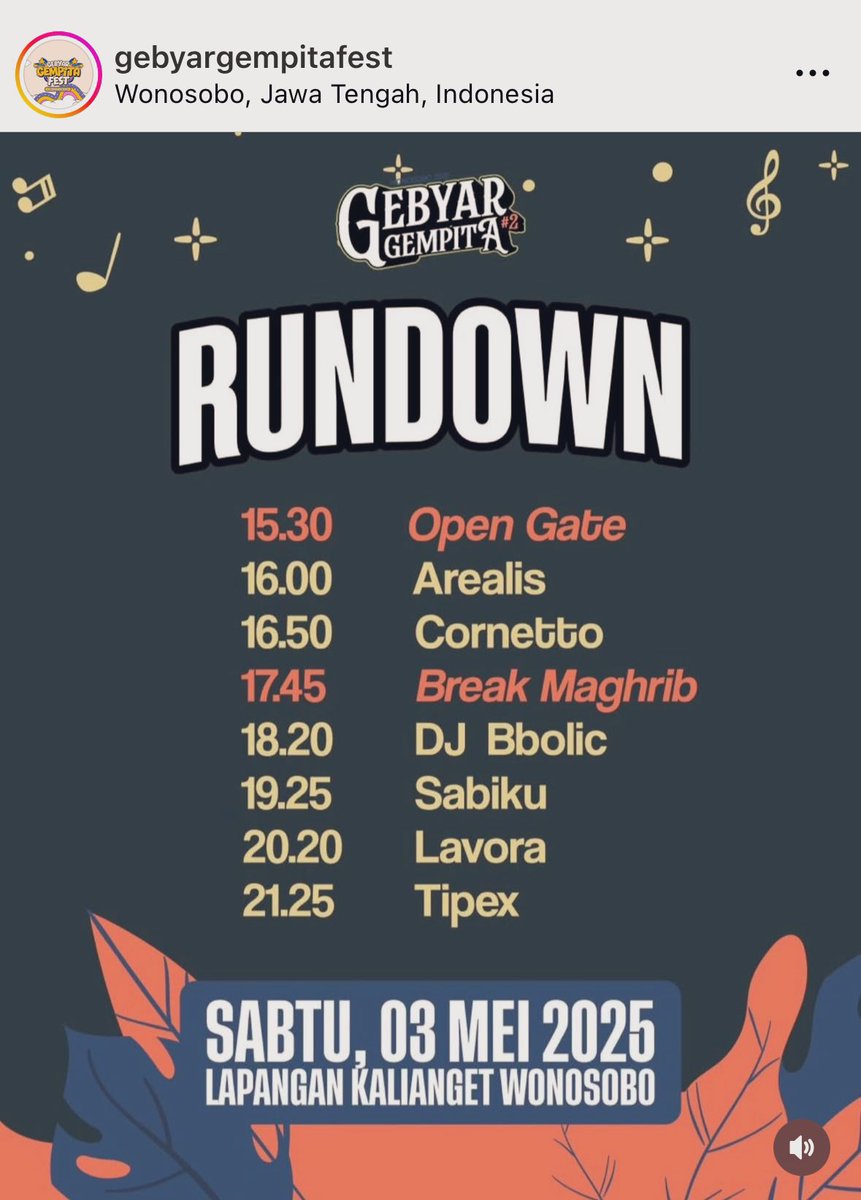 Sampai sekarang masih selalu takjub dengan EO-EO konser yang konsernya batal pas hari H, padahal H-1 masih berani posting rundown. 😅