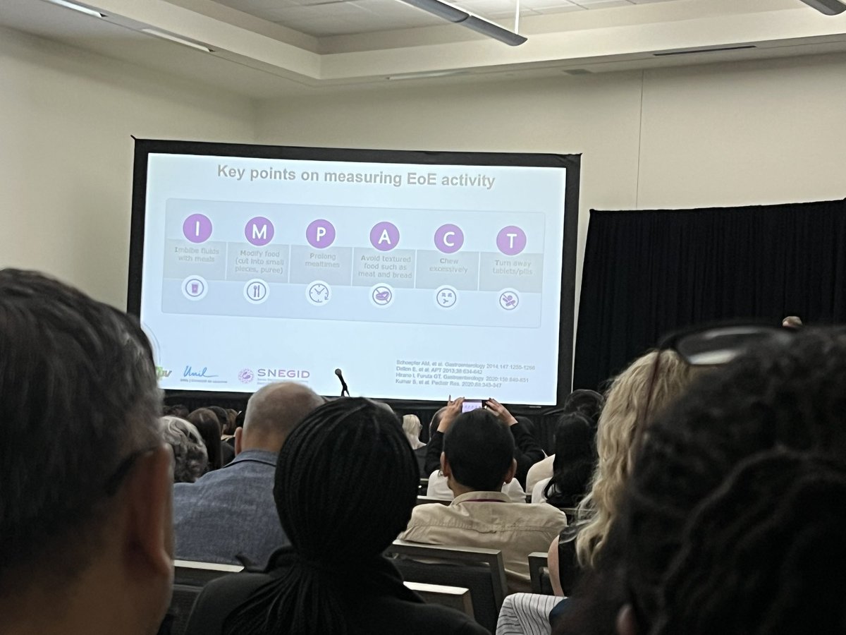 Jane Lim (@gijane_md) on Twitter photo Very lively Harino Symposium on Eosinophilic GI Disorders!
⭐️ Food allergy testing 🚫 identify food triggers in EOE
⭐️ Severe EOE is less likely to respond to topical steroids, track severity w/I-SEE
⭐️Less frequent EGD surveillance for EOE in remission
#ddw2025 <a href="/DDWMeeting/">Digestive Disease Week</a> Very lively Harino Symposium on Eosinophilic GI Disorders!
⭐️ Food allergy testing 🚫 identify food triggers in EOE
⭐️ Severe EOE is less likely to respond to topical steroids, track severity w/I-SEE
⭐️Less frequent EGD surveillance for EOE in remission
#ddw2025 <a href="/DDWMeeting/">Digestive Disease Week</a>